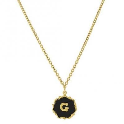 Necklace Gold-Dipped Black Enamel Initial G.JPG